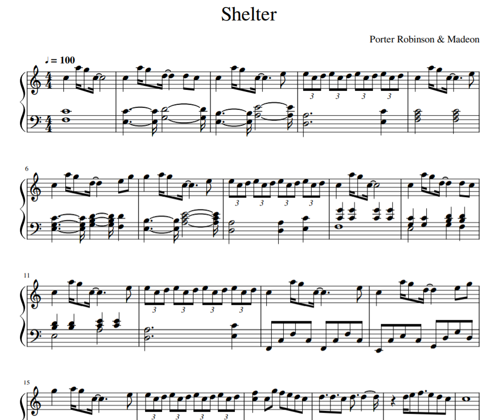 Shelter for piano
